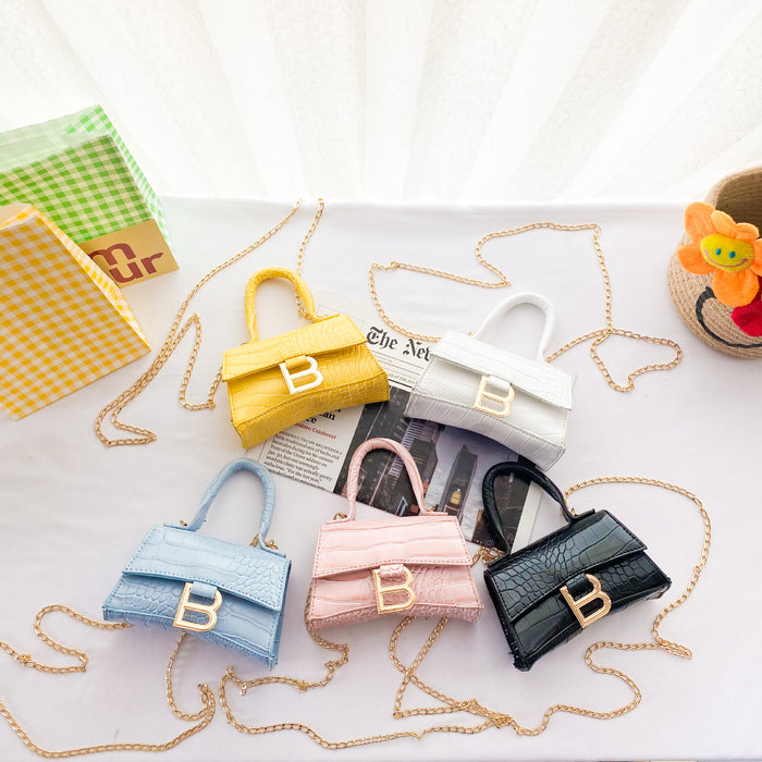 Wholesale PU Handbag Crocodile Pattern Children's Shoulder Bag Chain Crossbody Bag JDC-SD-YuanDuo002