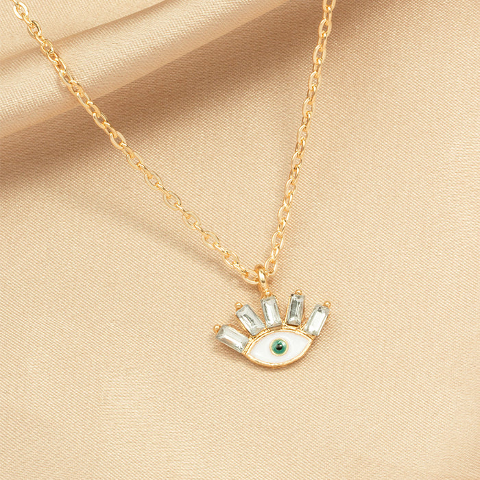 Wholesale Jewelry, Eye Pendant, High Grade, Diamond studded Devil's Eye Necklace