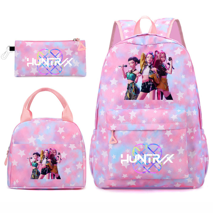 Wholesale Children' s KPOP Series Multi-Color Backpack Bags Three-Piece Set