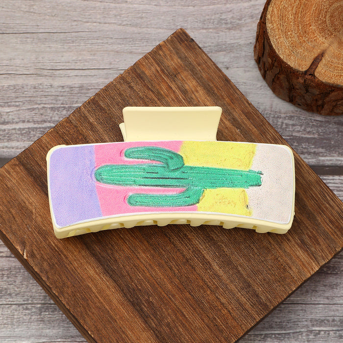 Wholesale Cross-border Western Wind Cactus English Letter Leather Hairpin Amazon AliExpress