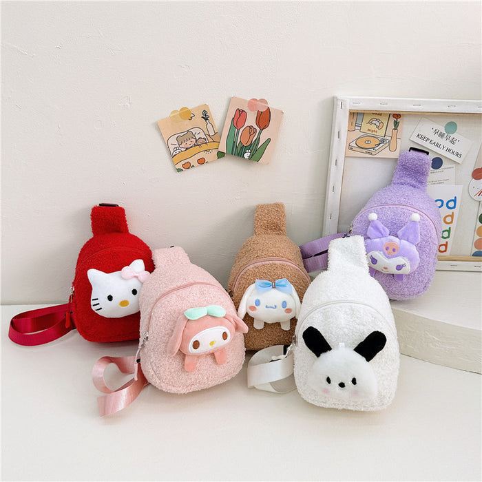 Wholesale Cute cartoon plush toy doll shoulder bags for kids