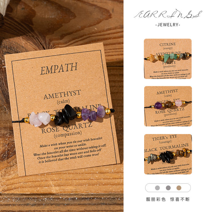 Wholesale Good Luck Bracelet Natural Stone Adjustable Braided Bracelet