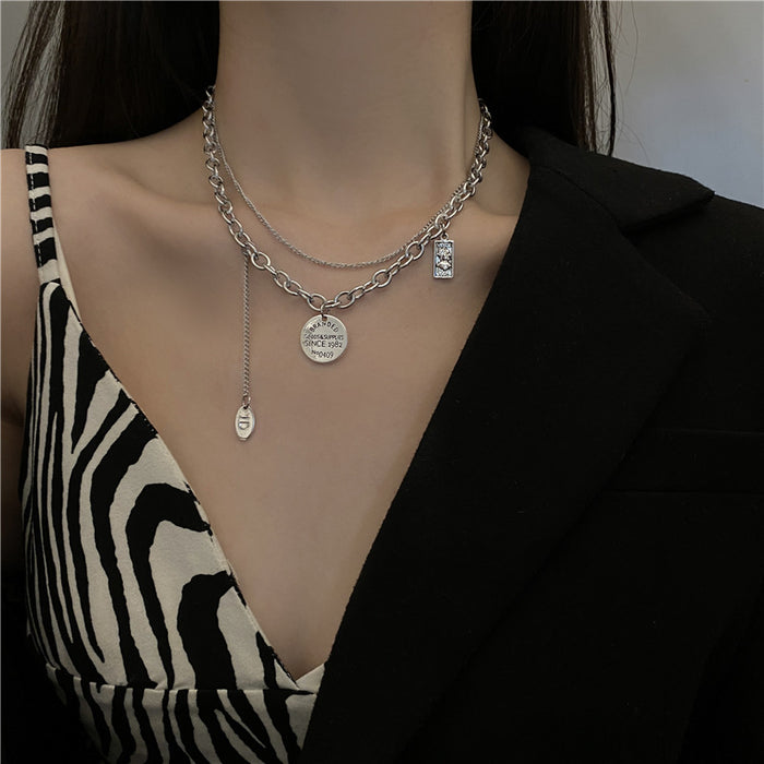 Wholesale Necklace, light luxury, niche design, versatile, double-layer high-end accessory, collarbone chain