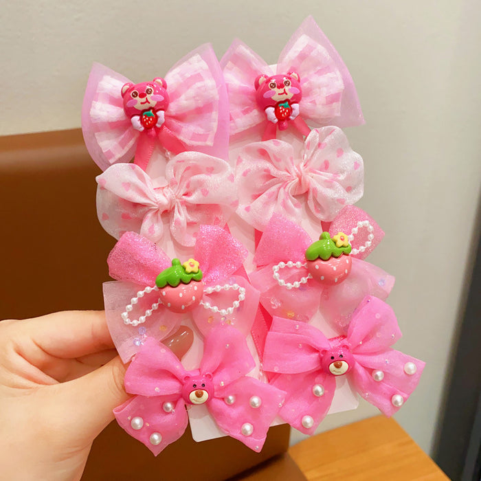 Wholesale Cartoon Hairpin Girl's Bow Headwear Little Girl's Bangs Hanger Hair Accessories Hairpin suit