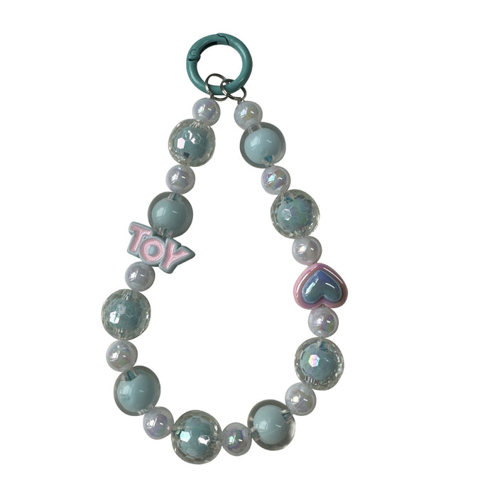 Wholesale DIY Handmade Beaded Keychain Pendant with Colorful Round Beads for Students, School Backpacks, Car Keychains