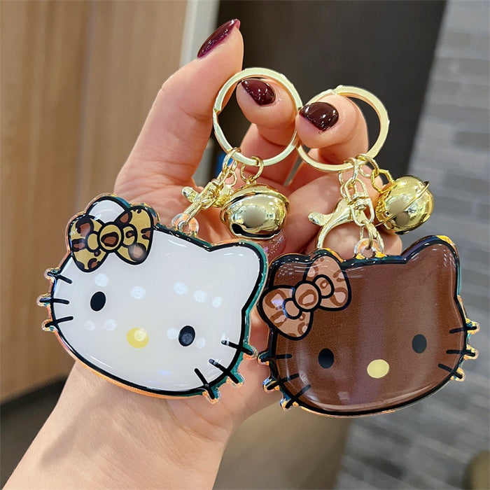 Wholesale 5 PCS Cute Cartoon Leopard Print Acrylic Keychain for Men and Women