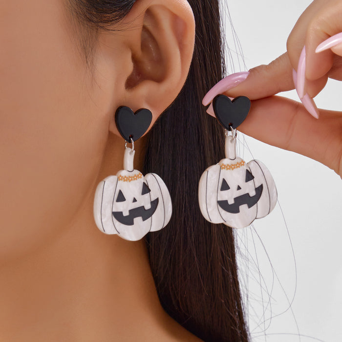 Wholesale  Creative Bat Pumpkin  Ghost Asymmetrical Acrylic Earrings