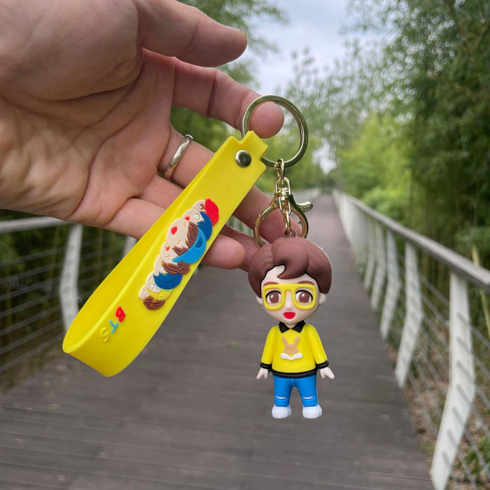 Wholesale Q-version keychain cute bag pendant car keychain ring hanging decoration small gift wholesale