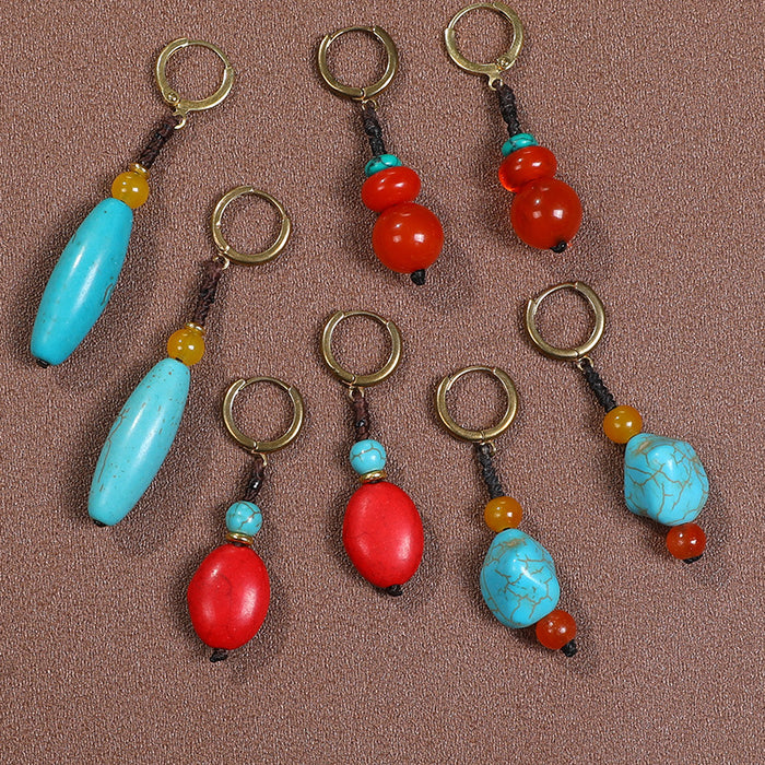 Wholesale Braided Turquoise Earrings JDC-ES-NanH001