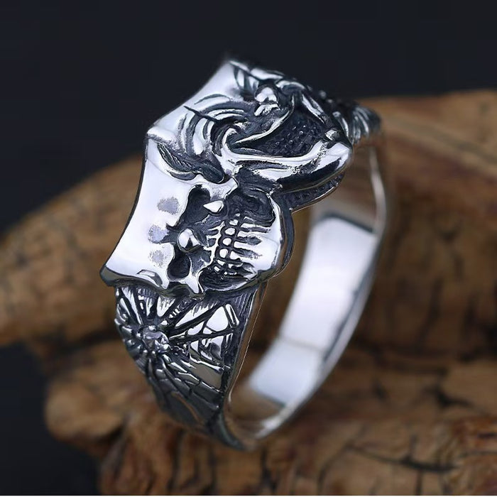 Wholesale New double-sided ring, zinc alloy retro ring, handmade open ring