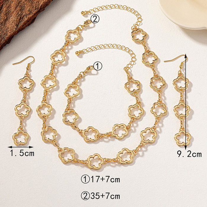 Wholesale Hollow Flower Alloy Necklace JDC-NE-WeiY008