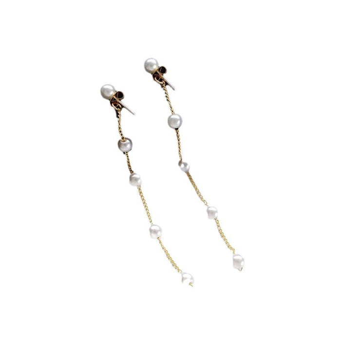 Wholesale Tassel Long Earrings Pearl Long Chain Women's Jewelry