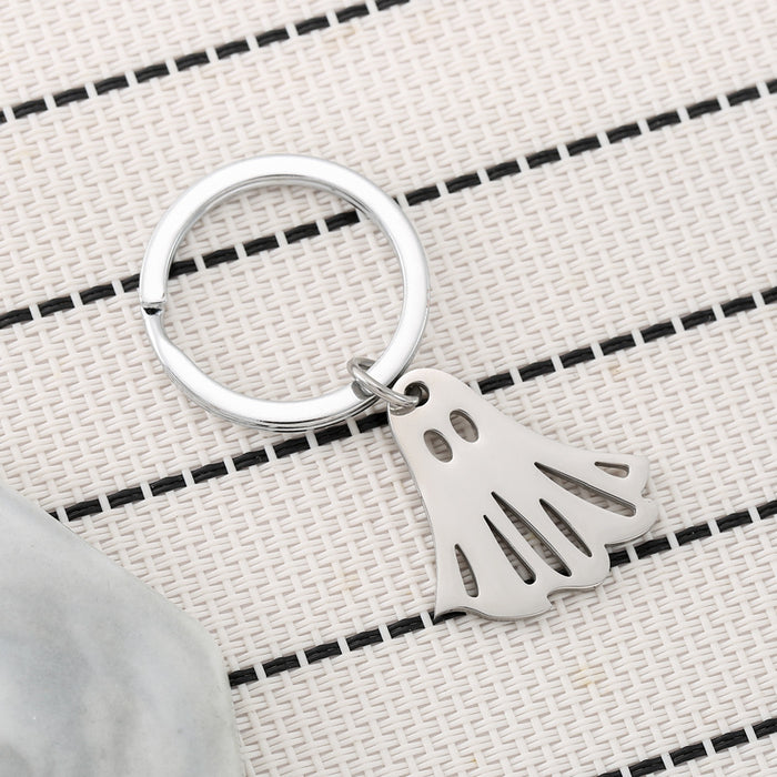 Wholesale Ghost Stainless Steel Keychain Halloween Keychain Couple Backpack Pendant