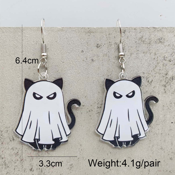 Wholesale  Earrings Cartoon Cat Horror Pumpkin Ghost Acrylic Earrings  Gift