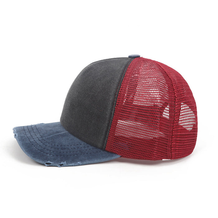 Wholesale Hat light version can be customized with embroidered LOGO for aging, washed cotton hat, breathable mesh hat, outdoor sun protection hat