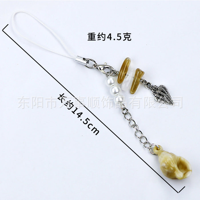 Wholesale Marine creature pendant shell conch pearl phone chain bag chain bead chain