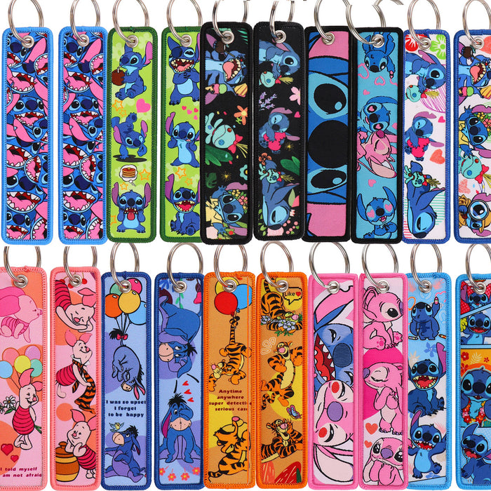 Wholesale  Cartoon Weaving Mark Keychain Fabric Key Accessories