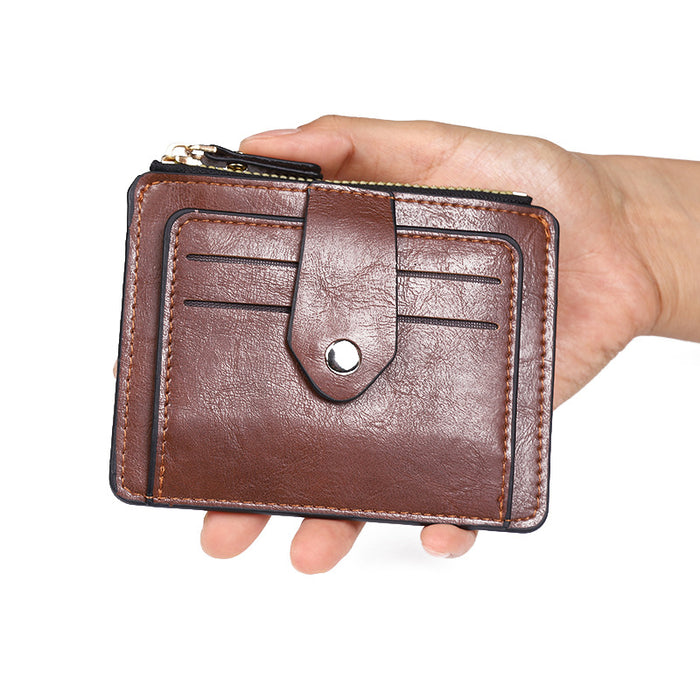 Wholesale Chic Solid Color Card Holder Wallet PU Leather Black Daily Matching Resale MOQ≥2
