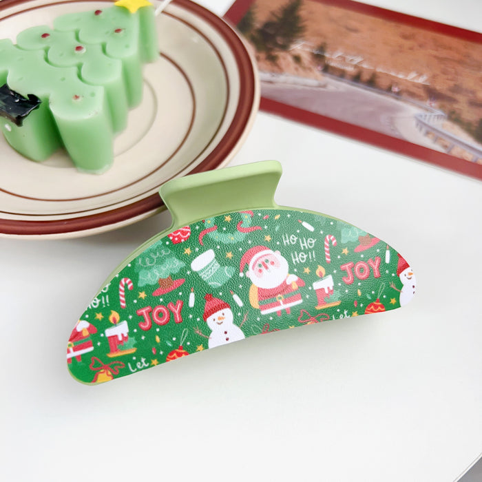 Wholesale Christmas plastic clip patch hair clip dopamine small fresh  atmosphere shark clip hair accessories