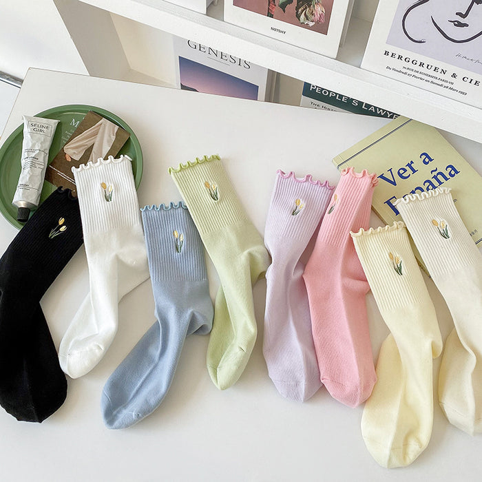 Wholesale Socks, tube socks, tulip flower pile socks