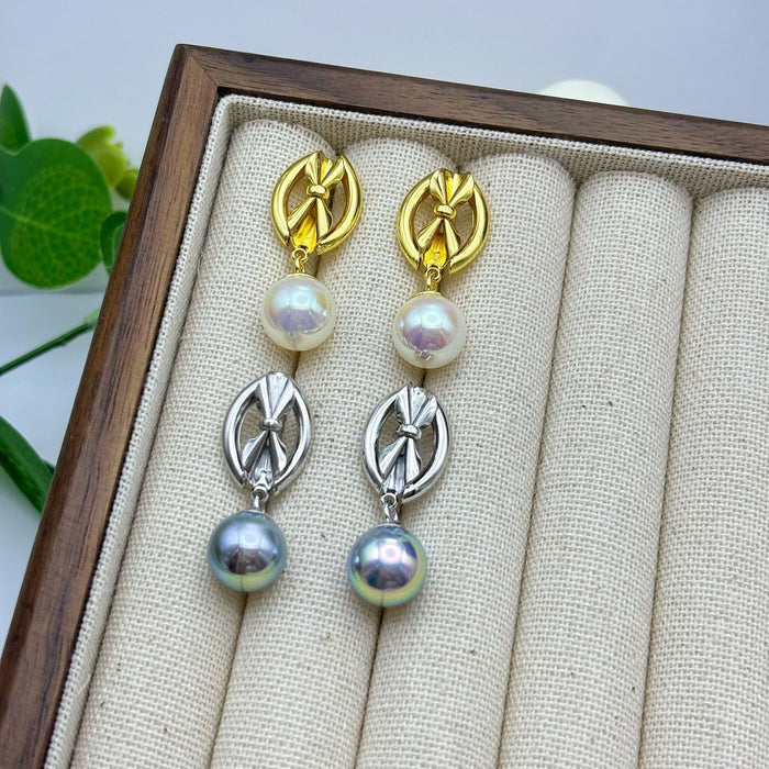 Wholesale Silver needle earrings wholesale for women's jewelry, light luxury pearl butterfly earrings