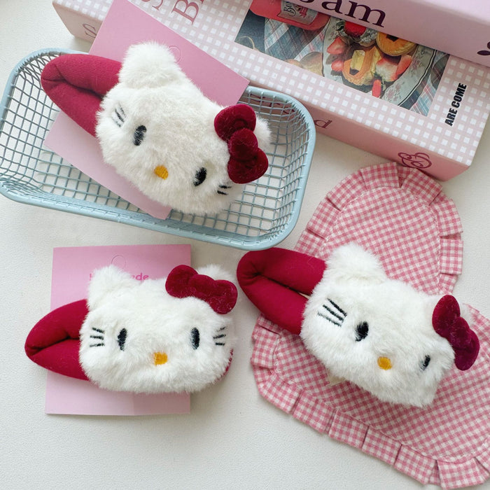 Wholesale Cartoon Cute Plush Bow Hair Clips JDC-HC-Beif003