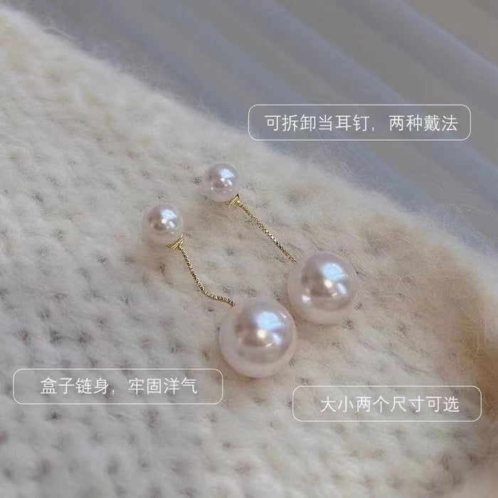 Wholesale Imitation pearl earrings for women tassel earrings long face slimming earrings
