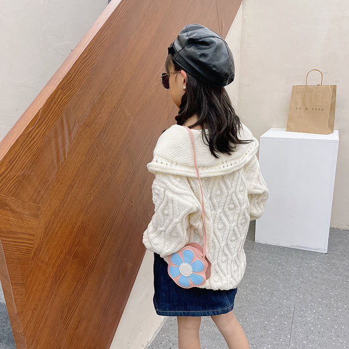 Wholesale Western style cute flower children's shoulder bag crossbody bag