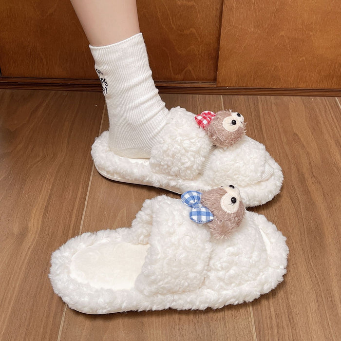 Wholesale Cute Cartoon Plush Warm Home Indoor Cotton Slippers JDC-SP-Lians009