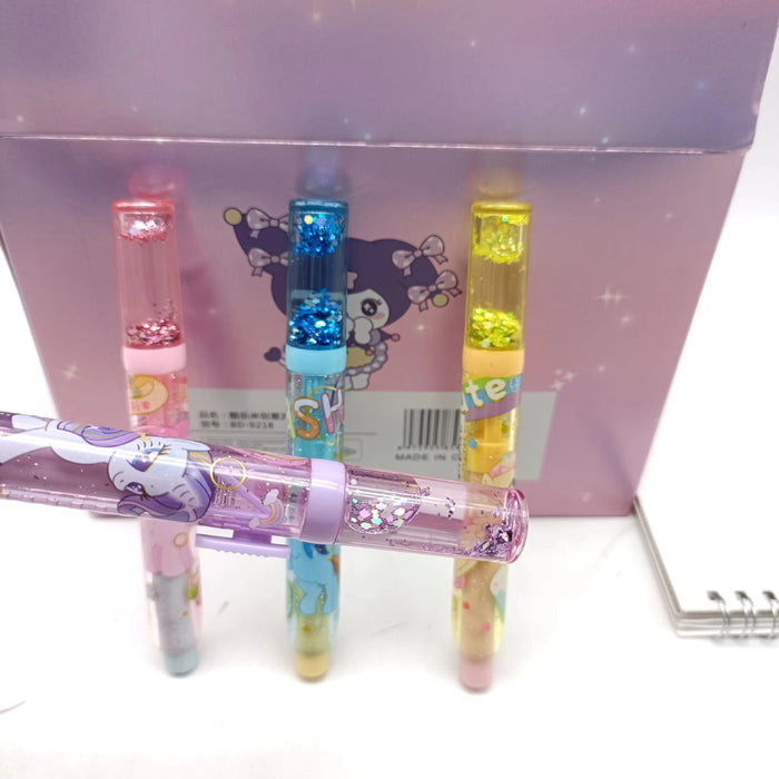 Wholesale Glittery sand filled clean and low residue push pull eraser