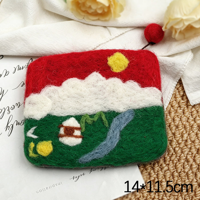Wholesale Modern Felt Sheep Coin Purse Cute Cartoon Animal Phone Bag MOQ≥10