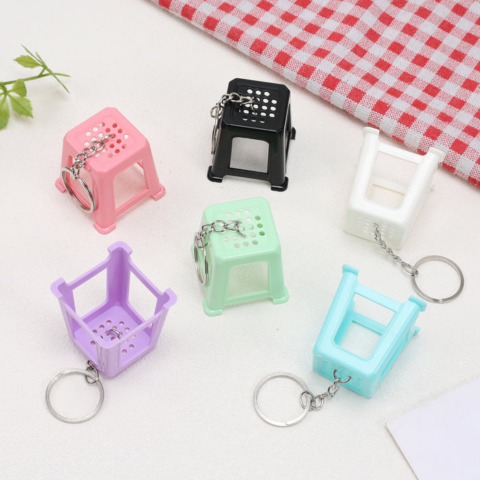 Wholesale ABS Plastic Stool Bag Charm Modern Minimalist Design Trendy Everyday Keychain Accessory MOQ≥5