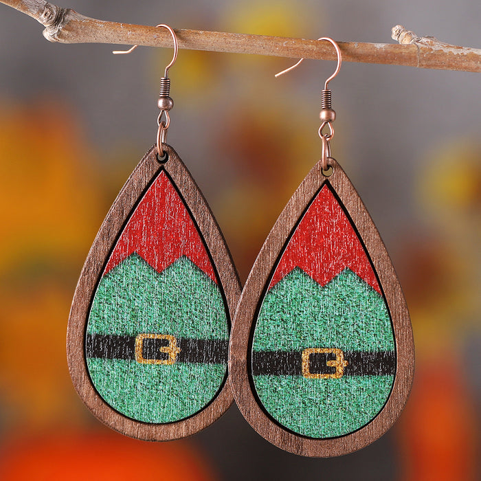 Wholesale Printed Water Drop Drop Earrings JDC-ES-ChuLian010