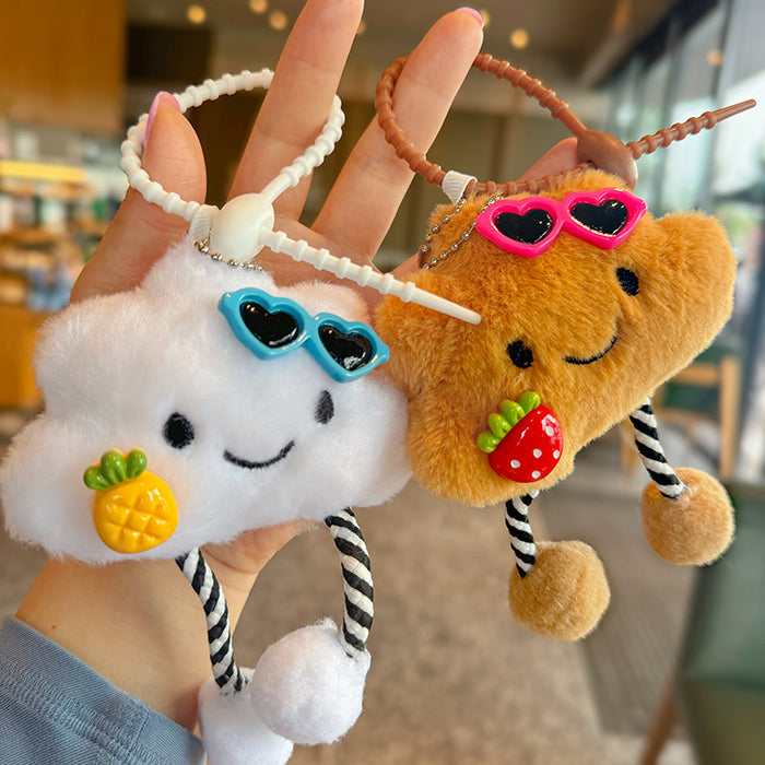 Wholesale Smiley Face Little Clouds Cute Doll Plush Girl Heart Keychain Backpack Pendant Pendant Doll