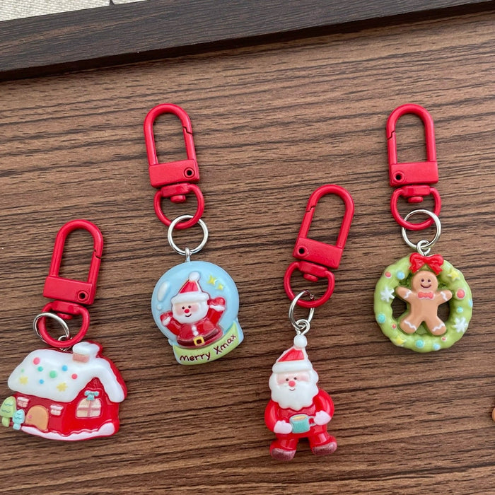 Wholesale Christmas  Resin Keychain Cute Backpack Charm Decorative Accessory