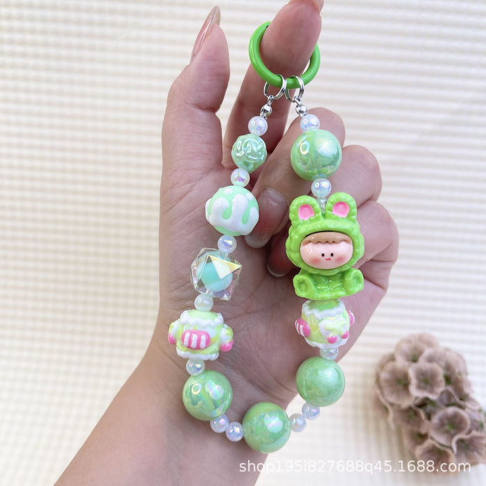 Wholesale Creative Cartoon Hand-painted Beads Mobile Phone Hanging Chain Bag Decorative Pendant DIY Accessories for Girlfriends