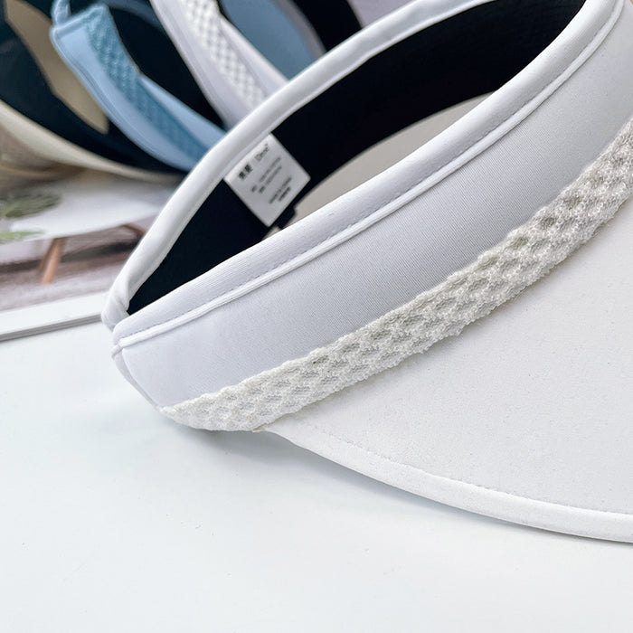 Wholesale New Ice Silk Large brimmed Artistic Sky Top Hat for Travel Sunscreen and Sunshade Sky Top Sun Hat