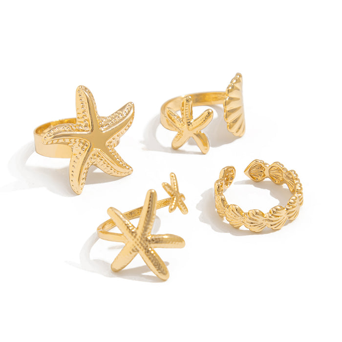 Wholesale Bohemian Personalized Starfish Ring Set for Women