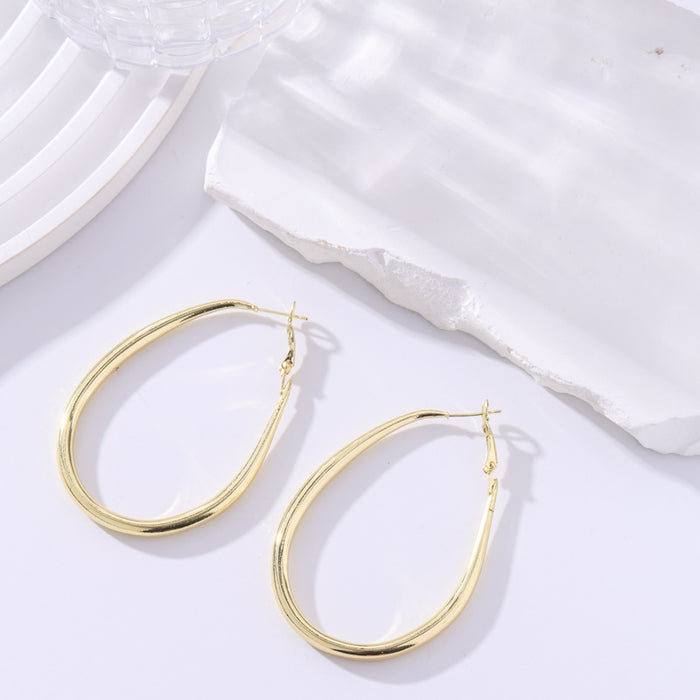 Wholesale Geometric Round Gold Hoop Earrings Trendy Jewelry Accessory MOQ≥3