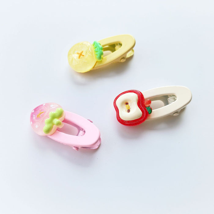 Wholesale Fruit side clip cute children's hair clip dopamine oval clip sweet wind hairpin