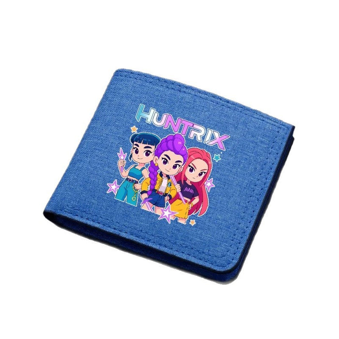 Wholesale Modern trendy ultra-thin cartoon print short canvas wallet