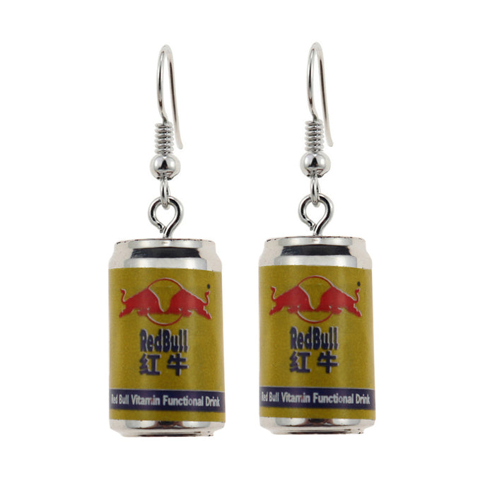 Wholesale Cartoon Beverage Bottle Resin Earrings JDC-ES-niqing024