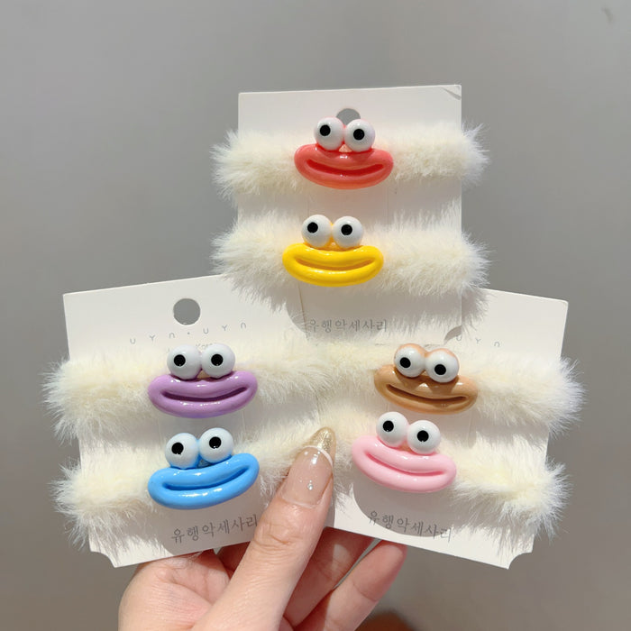 Wholesale Colorful Big-Eyed Monster Plush Hair Ring Thickeneded and Widened Towel Ring Plush Hair Rope Sweet Girl Heart Hair Rope Hair
