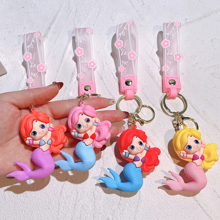 Wholesale Mermaid Princess Keychain Pendant Doll Silicone Car Keychain