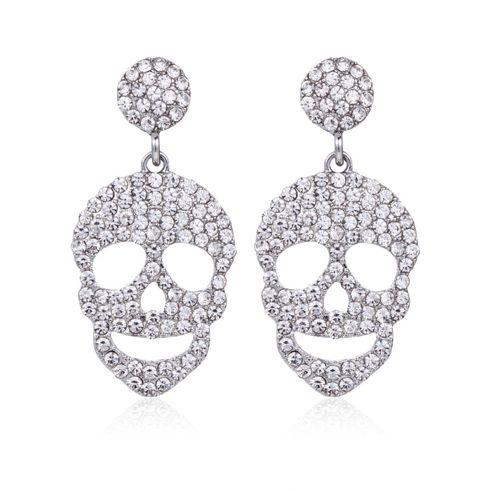 Wholesale 3pcs Halloween Series Skull Pumpkin Zinc Alloy Diamond Earrings JDC-ES-BinL010