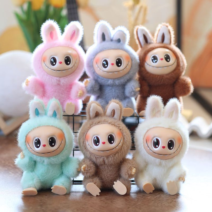 Wholesale Cute and cute second generation vinyl rabbit pendant plush toy doll school bag pendant keychain doll doll