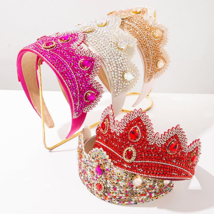 Wholesale French Vintage Rhinestone Crown Headband Hair Hoop