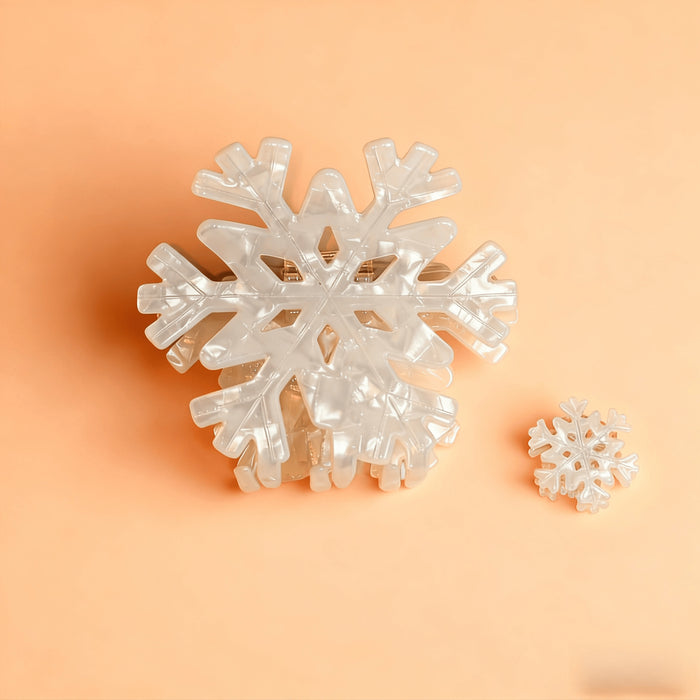 Wholesale Snowflake Shark Hair Clip Acrylic Winter Christmas Fashion Accessory For Women Trendy Gift