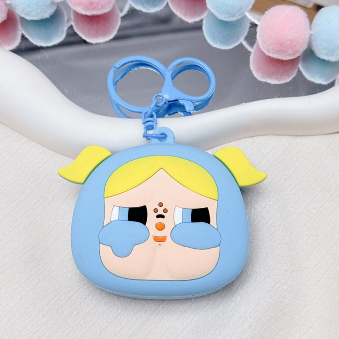 Wholesale Silicone Coin Purse Keychain Portable Round Cartoon Headset Storage Bag Decorative Small Pendant