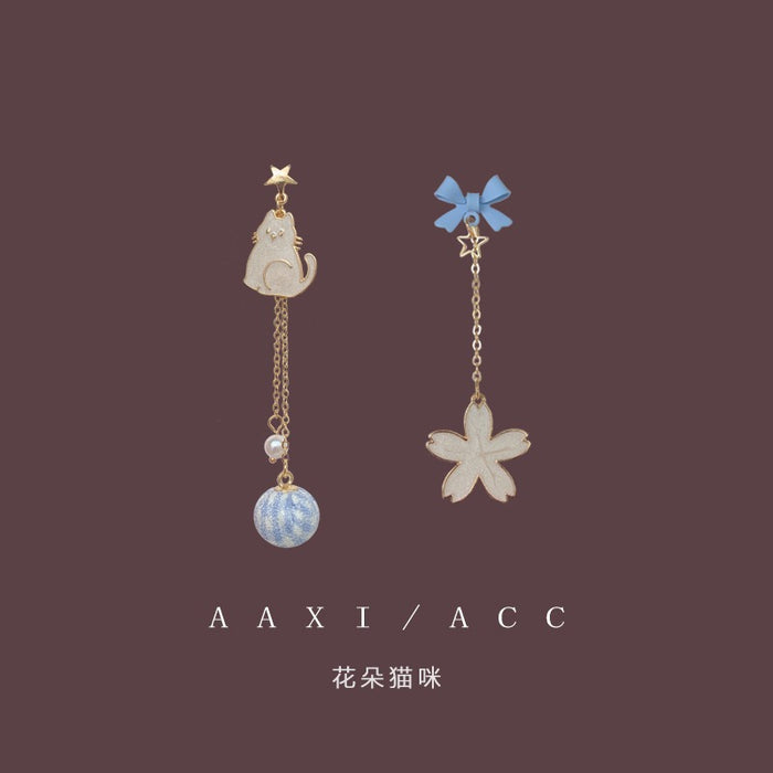 Wholesale  cute cat earrings ear pin female  pearl earrings ear clip without pierced ears